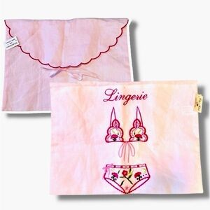 Lily Juliet Handmade Lingerie Travel Bag Lovely Pink 100% Cotton